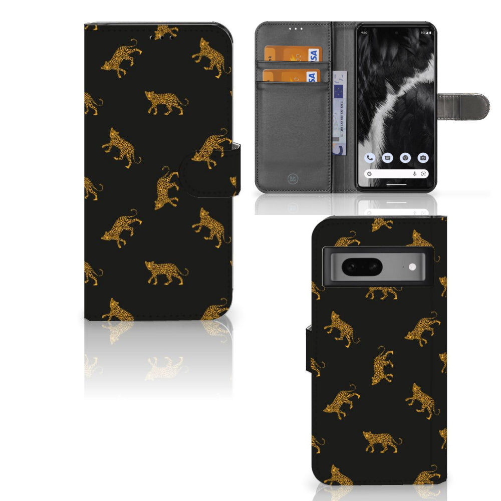 Telefoonhoesje met Pasjes voor Google Pixel 7 Leopards