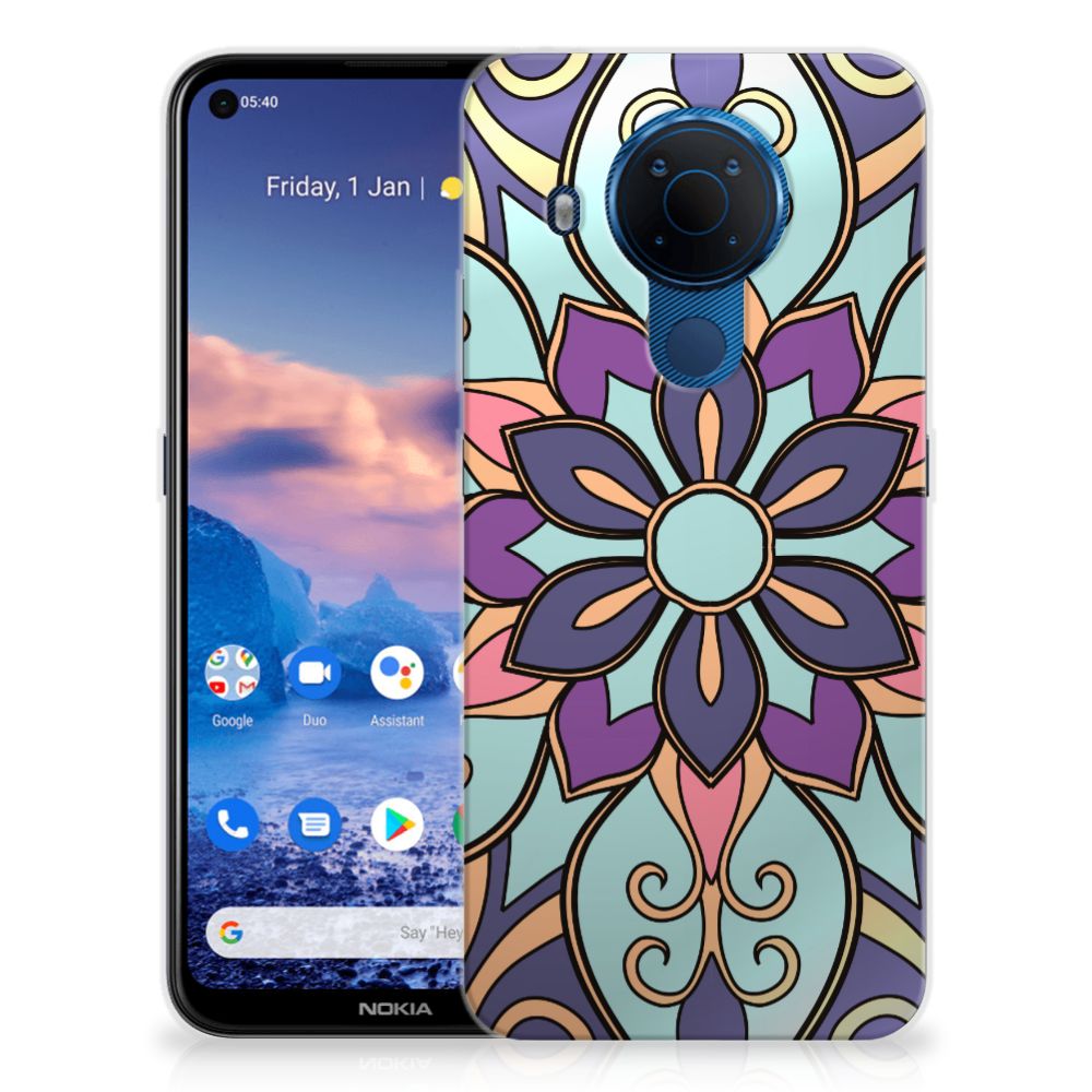 Nokia 5.4 TPU Case Purple Flower