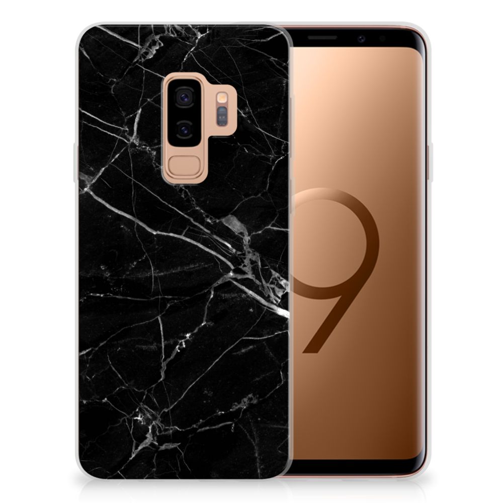 Samsung Galaxy S9 Plus TPU Siliconen Hoesje Marmer Zwart - Origineel Cadeau Vader