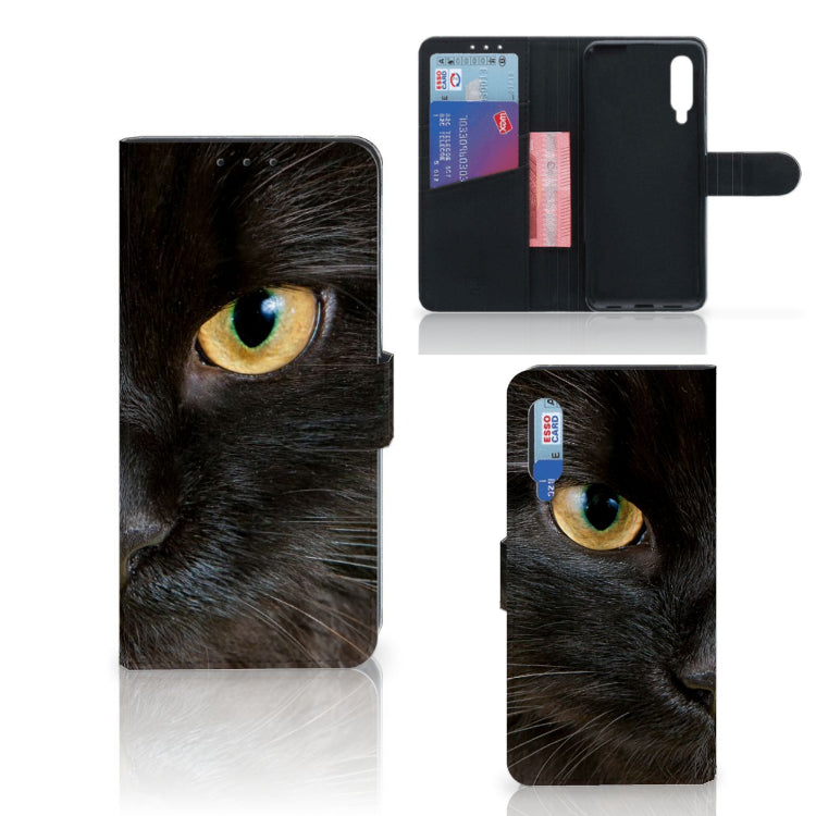 Xiaomi Mi 9 Telefoonhoesje met Pasjes Zwarte Kat