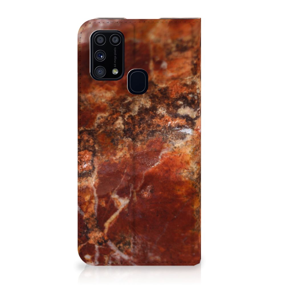 Samsung Galaxy M31 Standcase Marmer Bruin - B2C Telecom