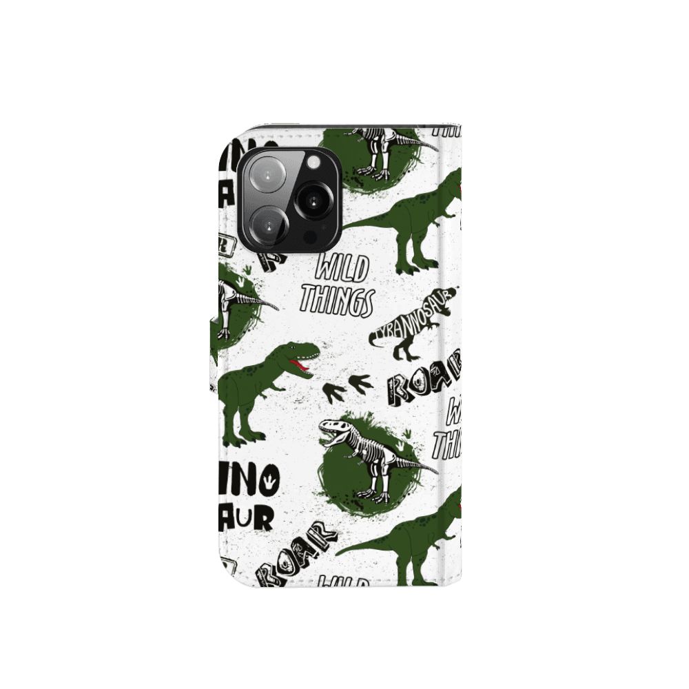 Telefoonhoesje met Pasjes voor iPhone 13 Pro Max Dinosaurus