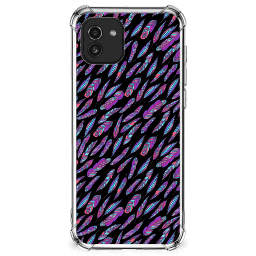 Samsung Galaxy A03 Doorzichtige Silicone Hoesje Feathers Color B2C Telecom