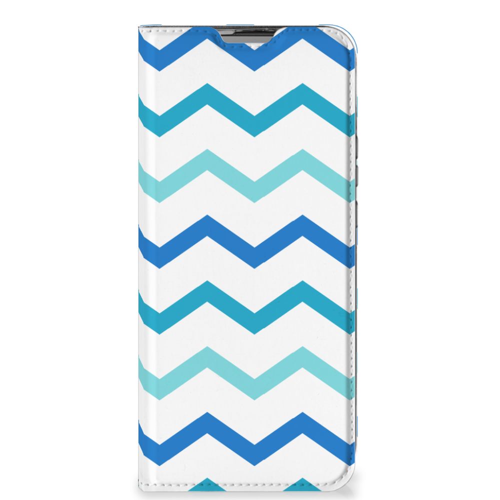 Motorola Moto G9 Power Hoesje met Magneet Zigzag Blauw - B2C Telecom