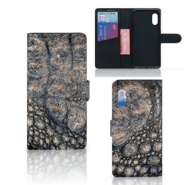 Samsung Xcover Pro Telefoonhoesje met Pasjes Krokodillenprint