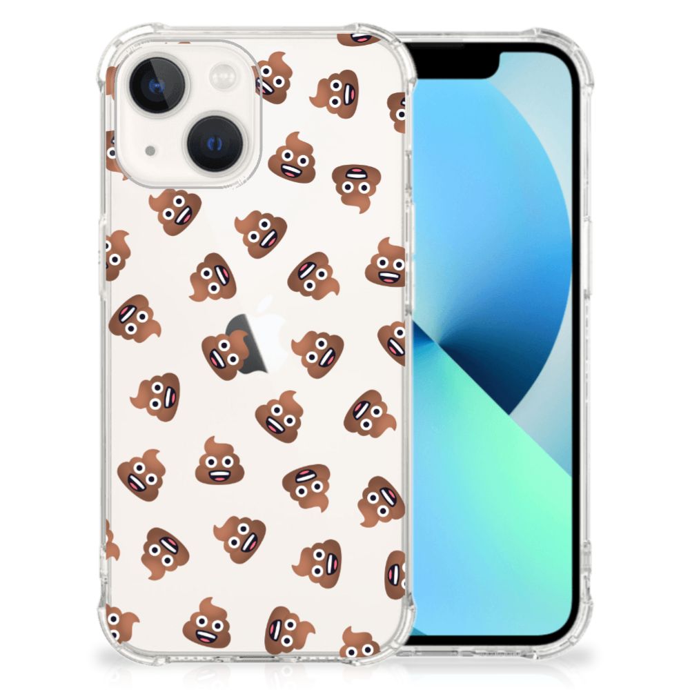 Doorzichtige Silicone Hoesje voor iPhone 13 Poep Emojis B2C Telecom