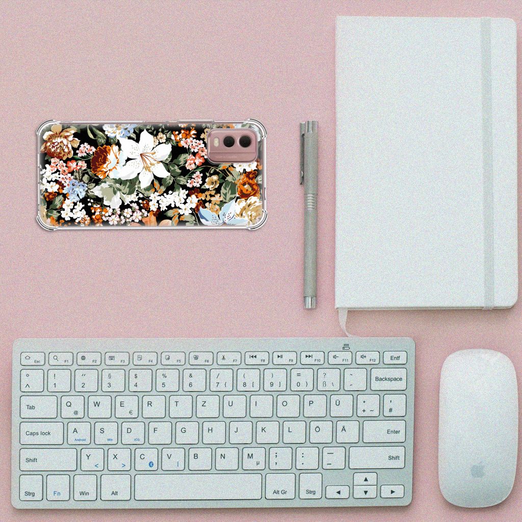 Case voor Nokia C32 Dark Flowers B2C Telecom