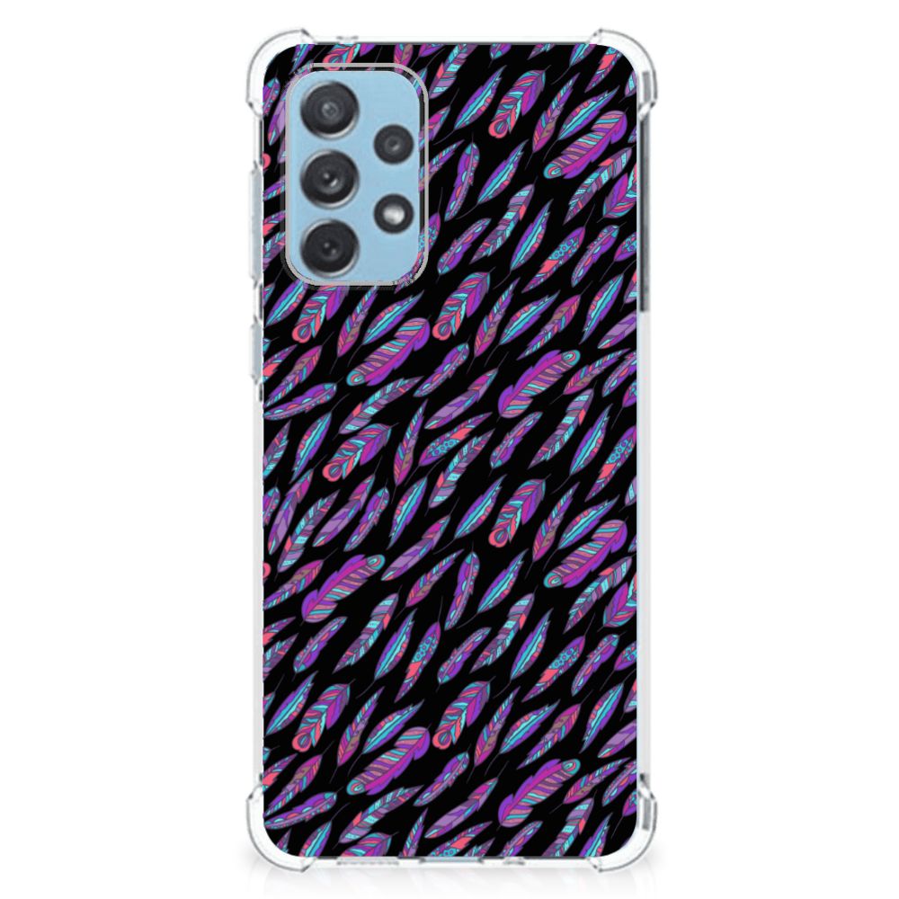 Samsung Galaxy A73 Doorzichtige Silicone Hoesje Feathers Color B2C Telecom
