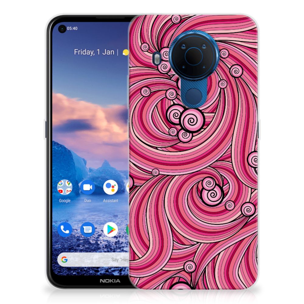 Nokia 5.4 Hoesje maken Swirl Pink