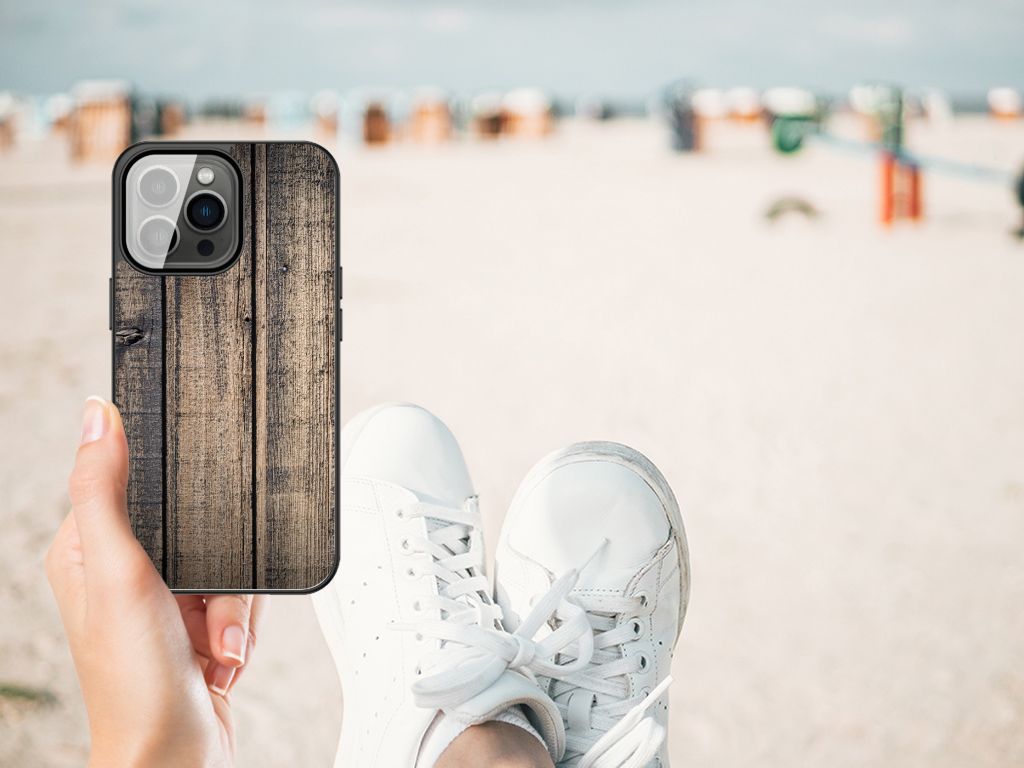 iPhone 13 Pro Max Houten Print Telefoonhoesje Steigerhout B2C Telecom