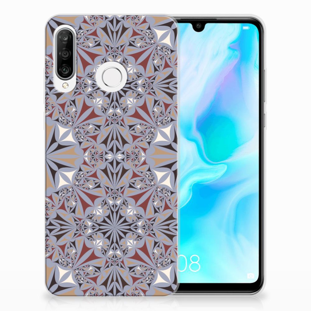 Huawei P30 Lite TPU Siliconen Hoesje Flower Tiles