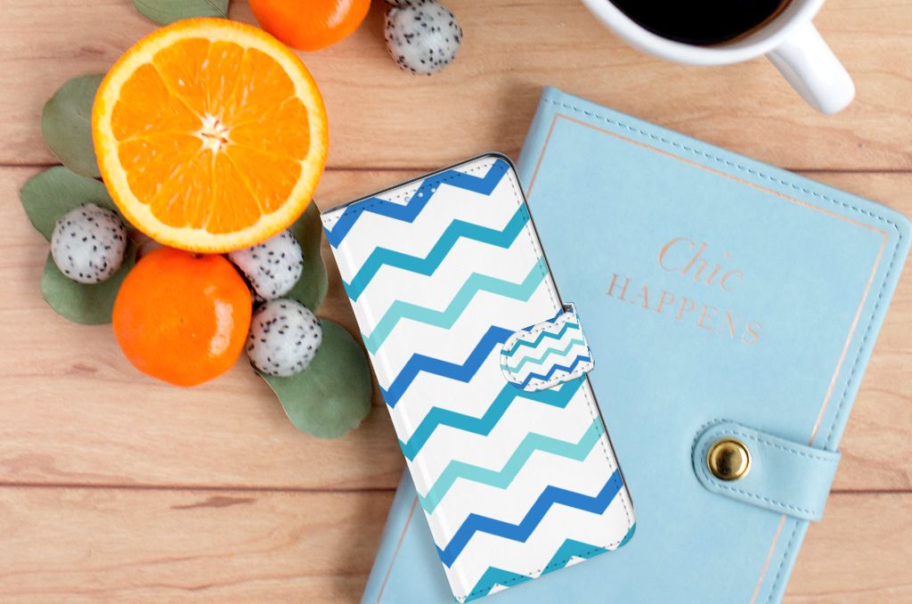 OPPO Reno 4 Pro 5G Telefoon Hoesje Zigzag Blauw
