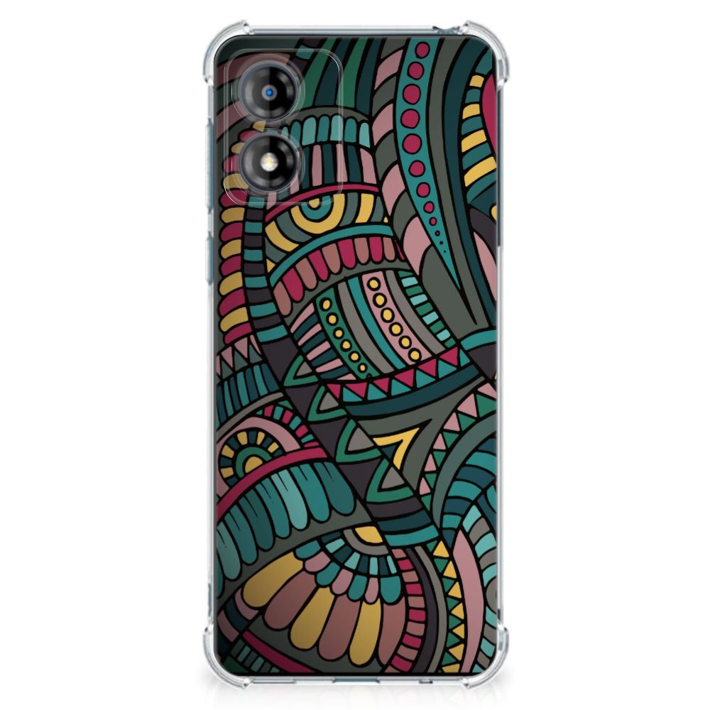 Motorola Moto E13 Doorzichtige Silicone Hoesje Aztec B2C Telecom