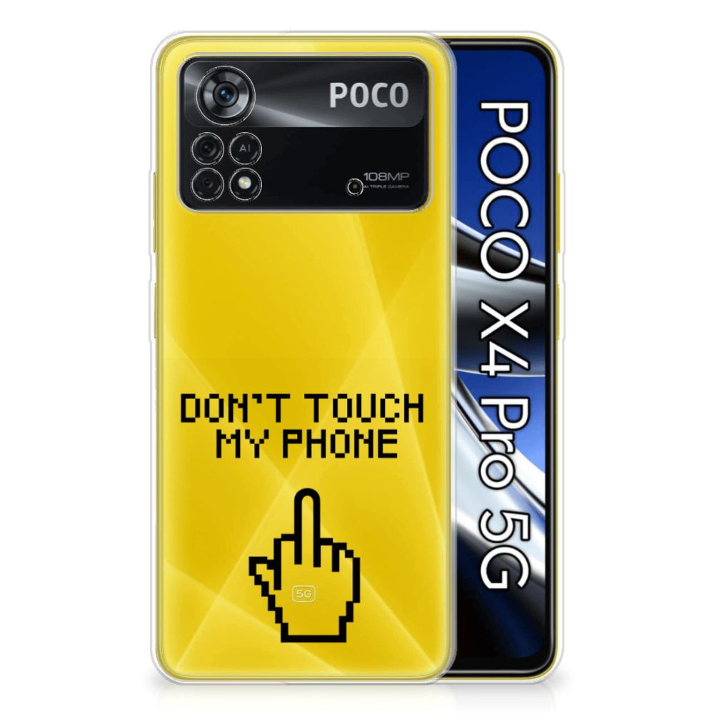 Xiaomi Poco X4 Pro 5G Silicone-hoesje Finger Don't Touch My Phone B2C Telecom