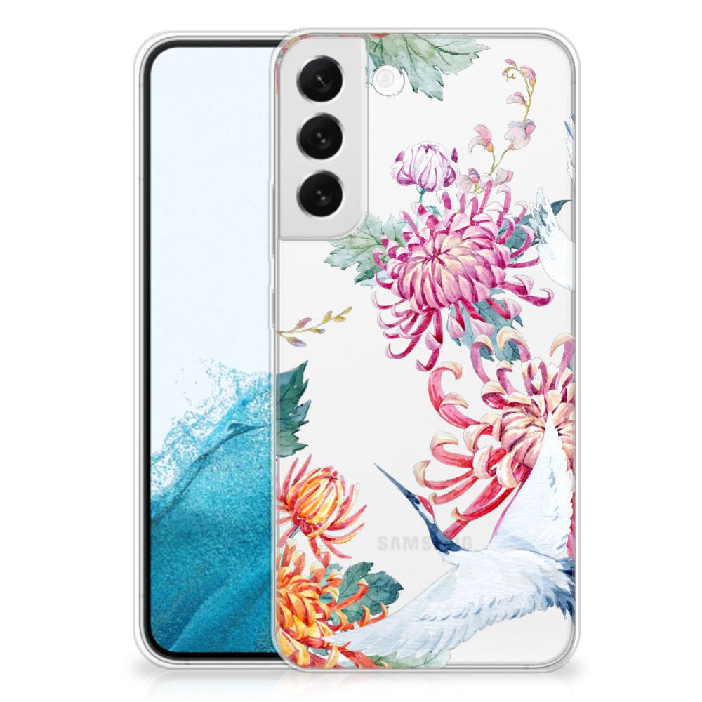 Samsung Galaxy S22 Plus TPU Hoesje Bird Flowers