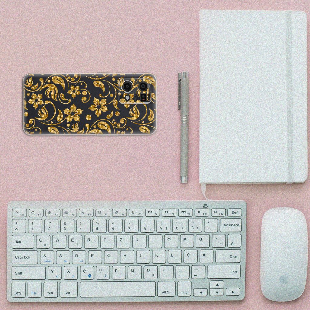 OPPO Reno7 4G TPU Case Gouden Bloemen B2C Telecom