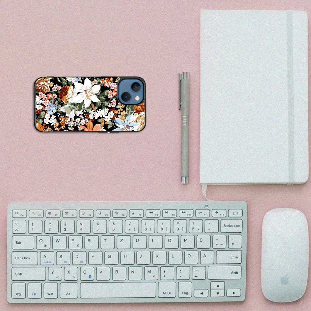 Bloemen Hoesje voor Apple iPhone 13 mini Dark Flowers B2C Telecom
