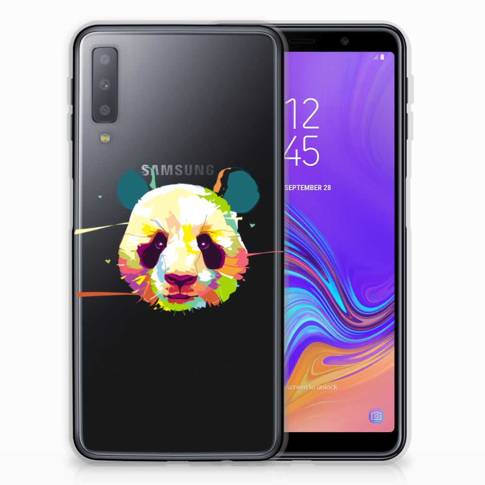 Samsung Galaxy A7 (2018) Telefoonhoesje met Naam Panda Color