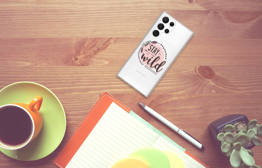 Samsung Galaxy S22 Ultra Telefoonhoesje met Naam Boho Stay Wild B2C Telecom