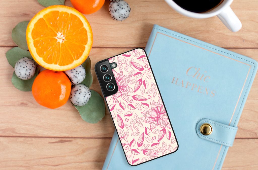 Samsung Galaxy S22 Plus Bloemen Hoesje Pink Flowers B2C Telecom