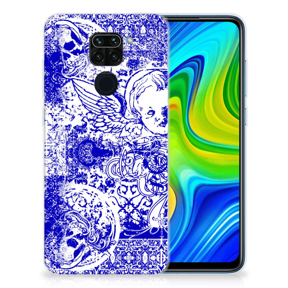Silicone Back Case Xiaomi Redmi Note9 Angel Skull Blauw B2C Telecom