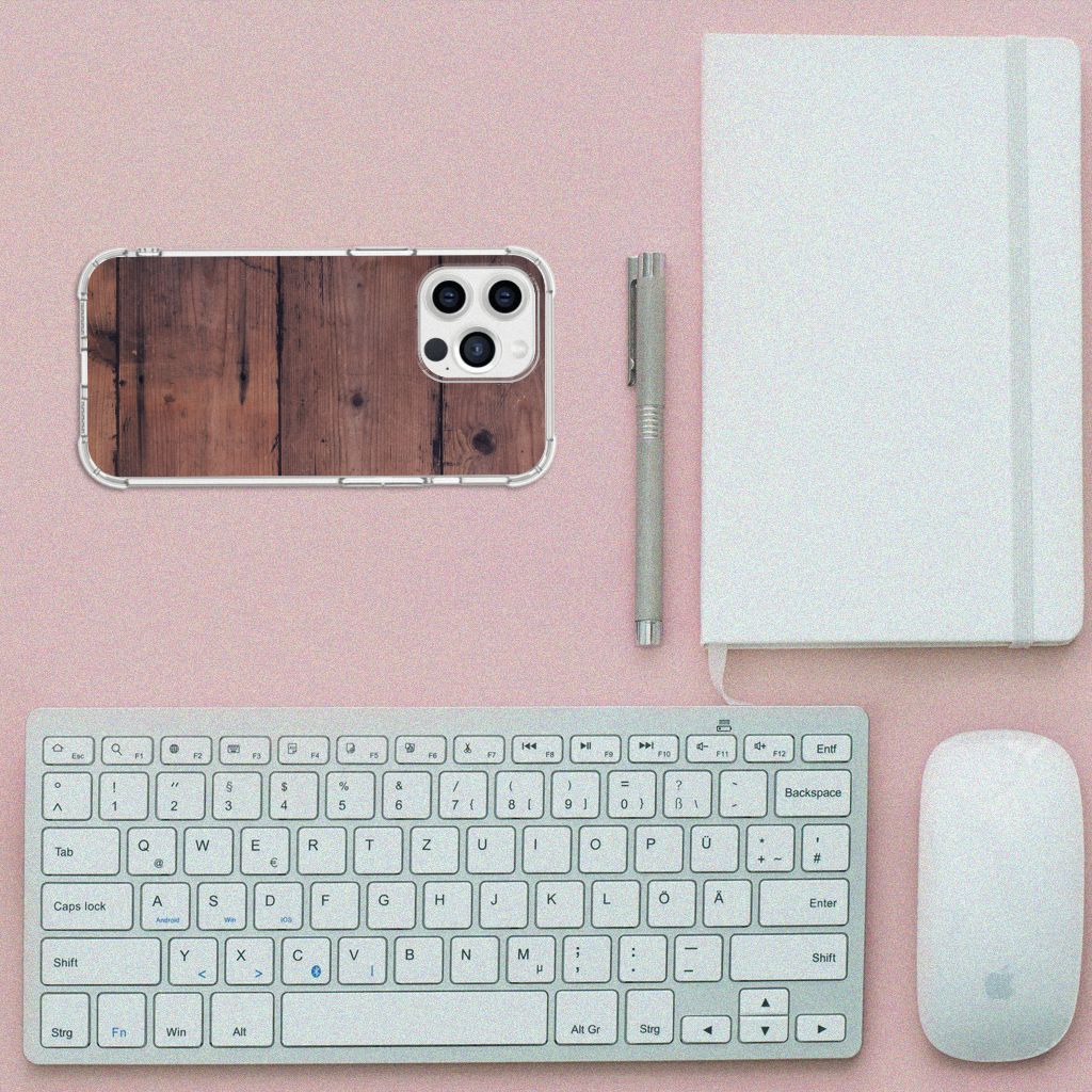 iPhone 13 Pro Max Stevig Telefoonhoesje Old Wood - B2C Telecom
