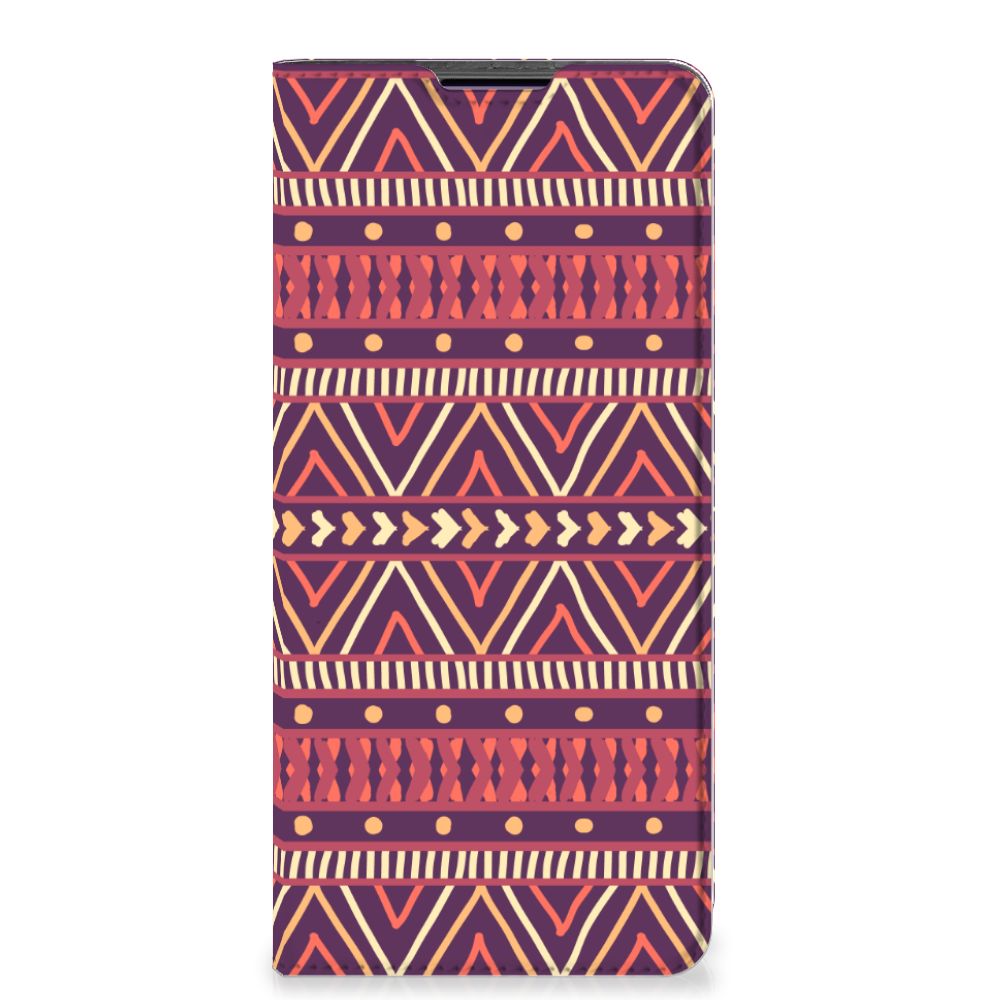 Motorola Edge 30 Pro Hoesje met Magneet Aztec Paars - B2C Telecom
