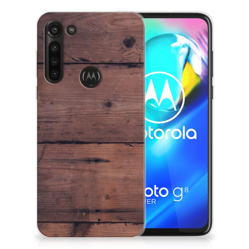 Motorola Moto G8 Power Bumper Hoesje Old Wood B2C Telecom
