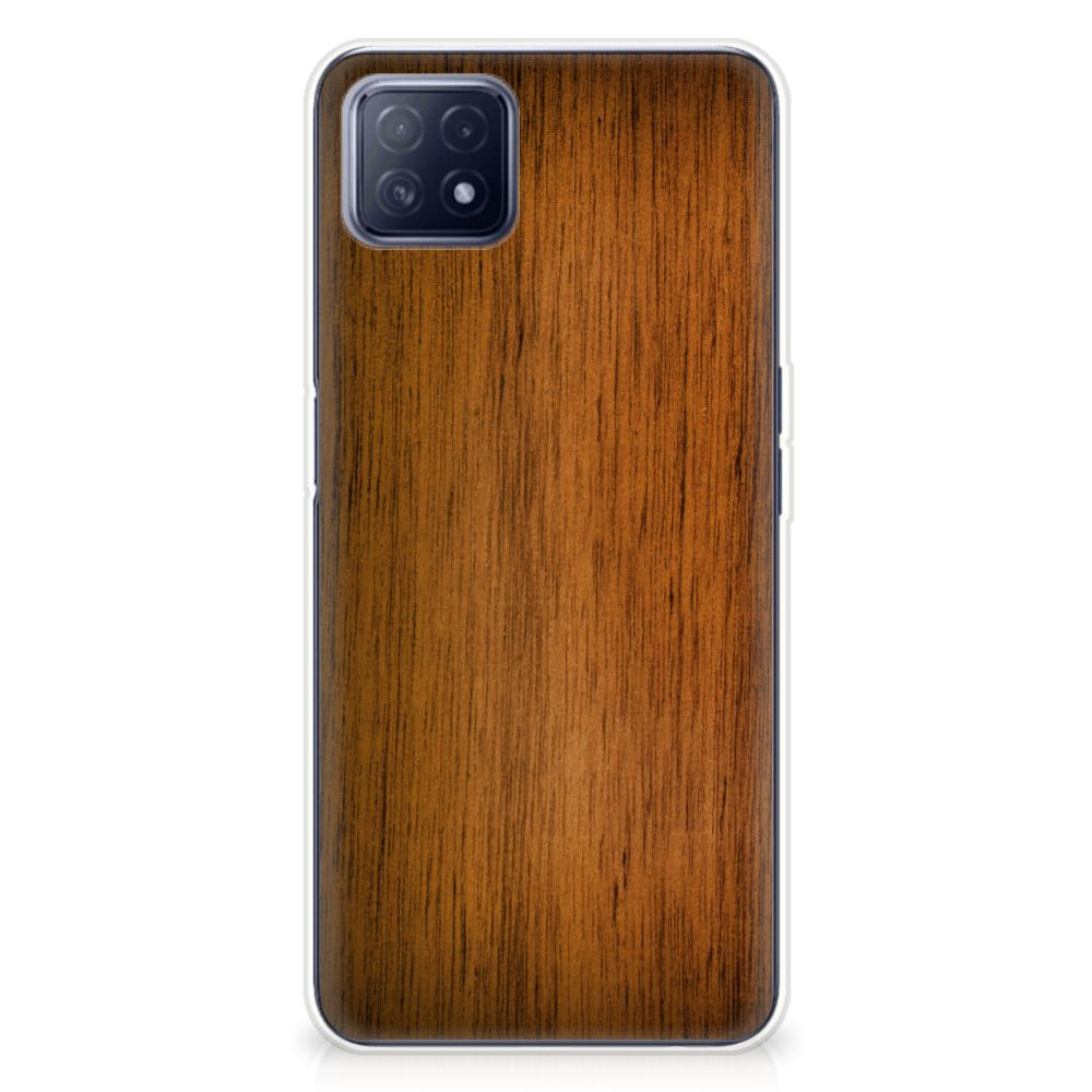 OPPO A53 5G | OPPO A73 5G Bumper Hoesje Donker Hout