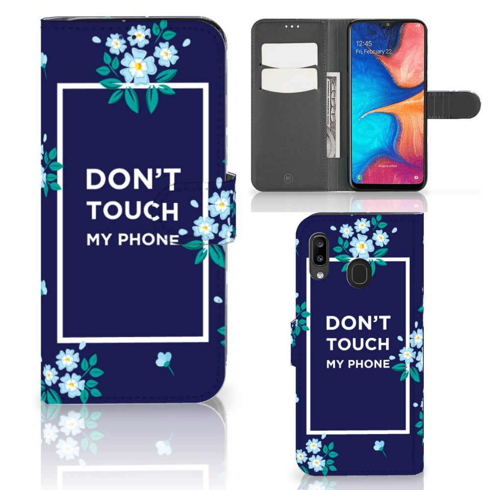 Samsung Galaxy A30 Portemonnee Hoesje Flowers Blue DTMP
