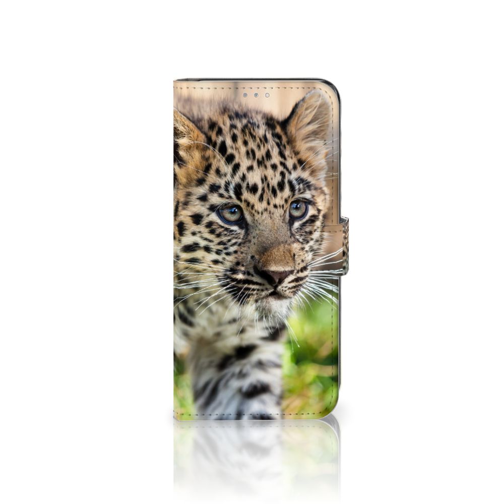 OnePlus Nord N100 Telefoonhoesje met Pasjes Baby Luipaard