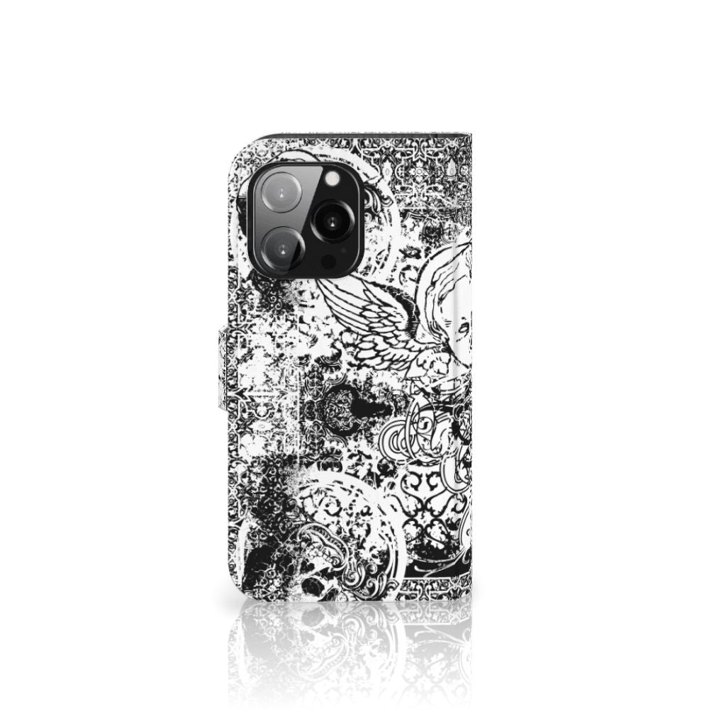 Telefoonhoesje met Naam iPhone 13 Pro Skulls Angel