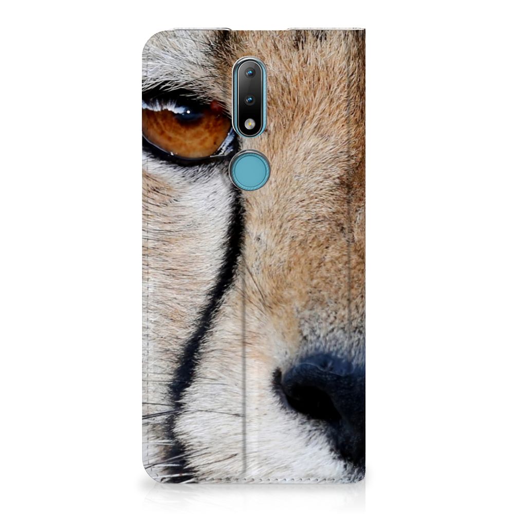 Nokia 2.4 Hoesje maken Cheetah met close-up afbeelding van een jachtluipaard gezicht