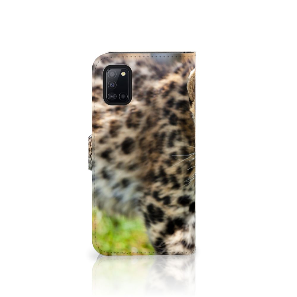 Samsung Galaxy A31 Telefoonhoesje met Pasjes Baby Luipaard