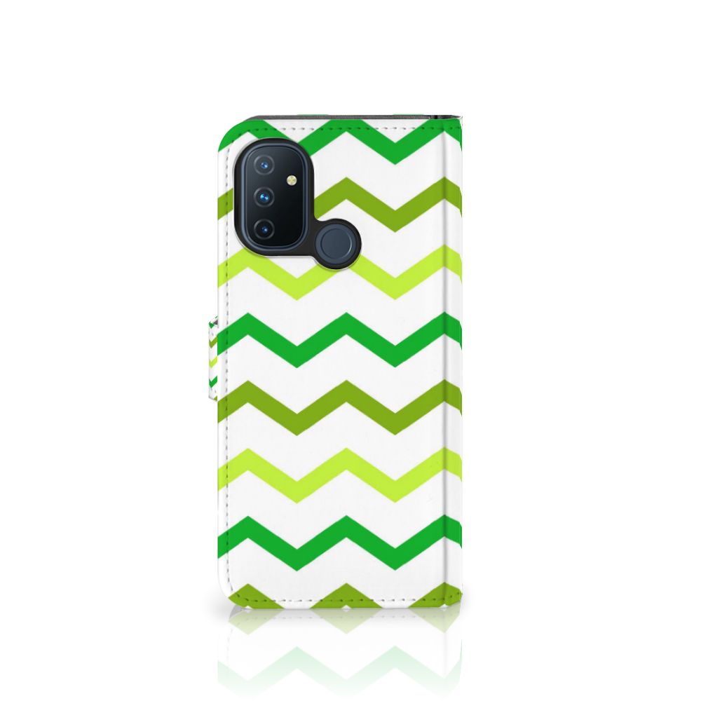 OnePlus Nord N100 Telefoon Hoesje Zigzag Groen
