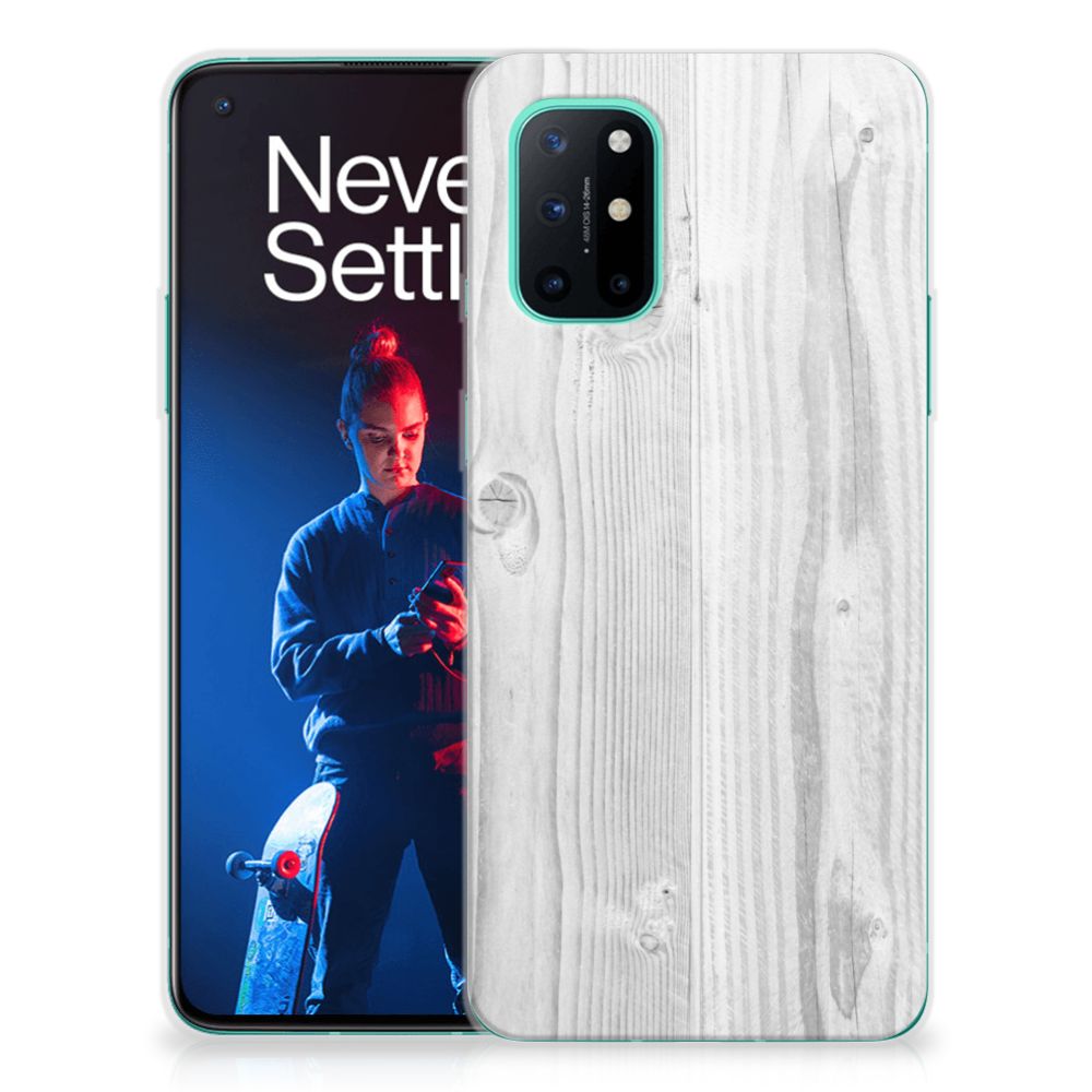 OnePlus 8T Bumper Hoesje White Wood