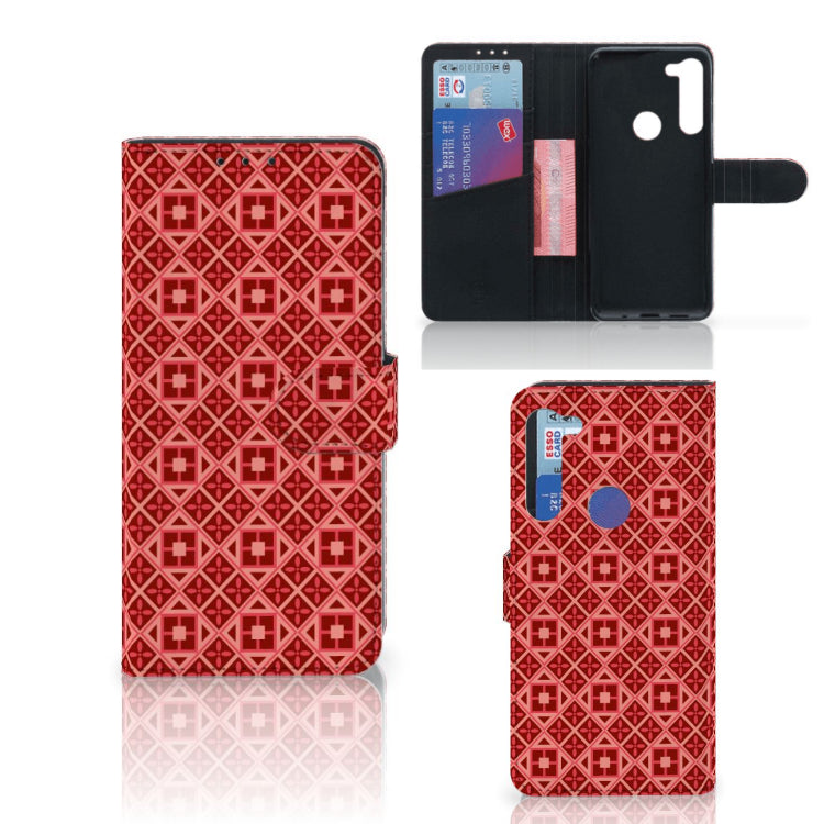 Motorola G8 Power Telefoon Hoesje Batik Rood