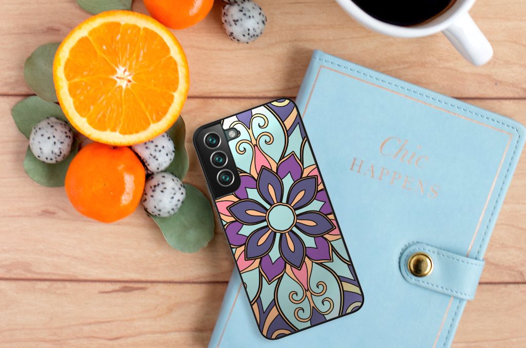 Samsung Galaxy S22 Plus Bloemen Hoesje Purple Flower B2C Telecom