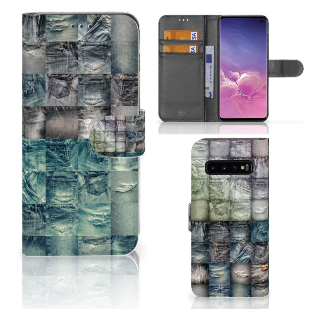 Wallet Case met Pasjes Samsung Galaxy S10 Spijkerbroeken