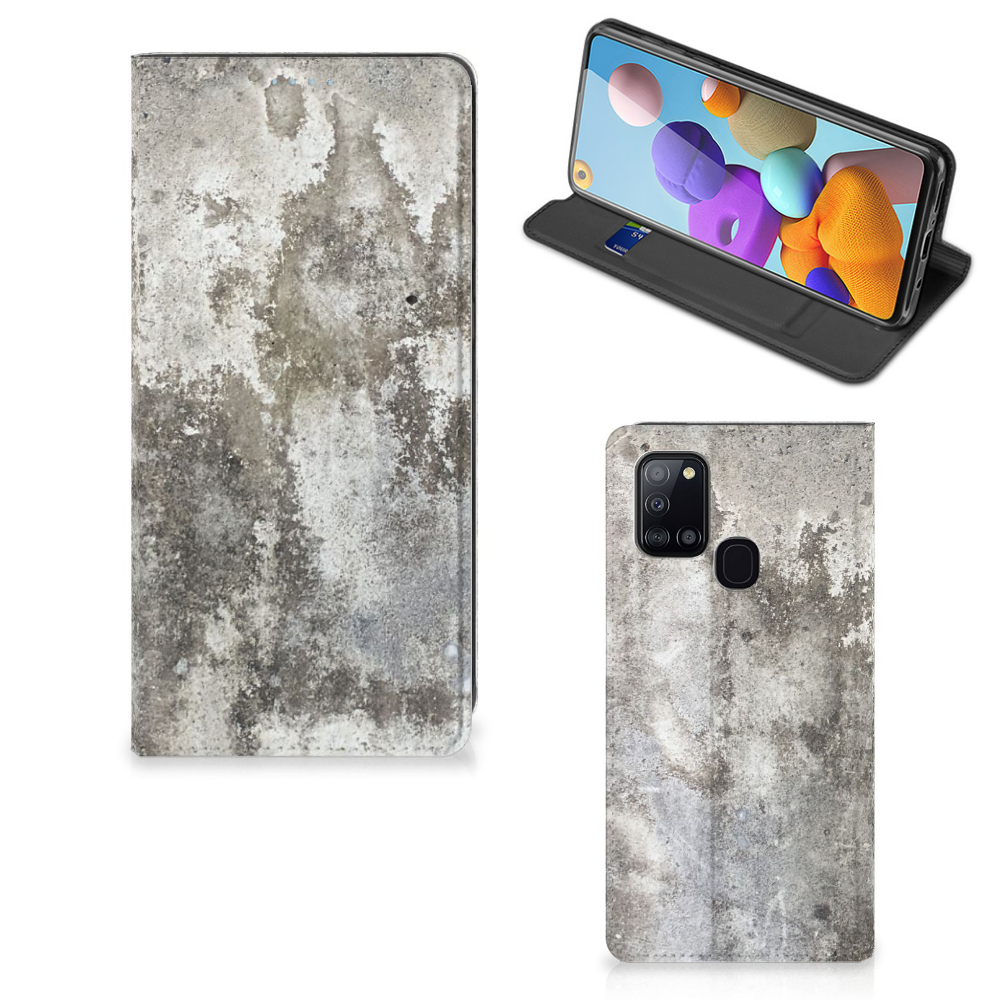 Samsung Galaxy A21s Standcase Beton Print - B2C Telecom