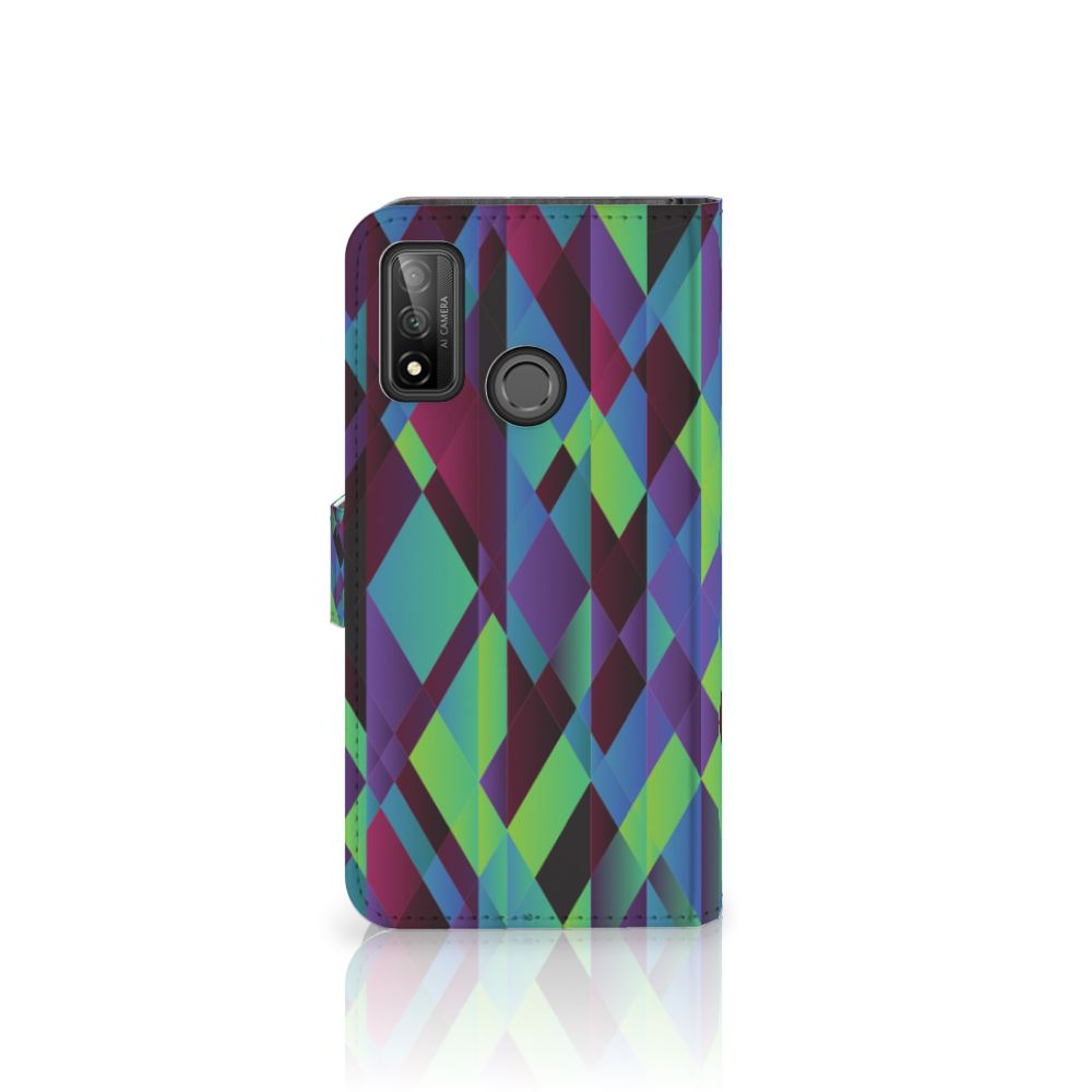 Huawei P Smart 2020 Book Case Abstract Green Blue