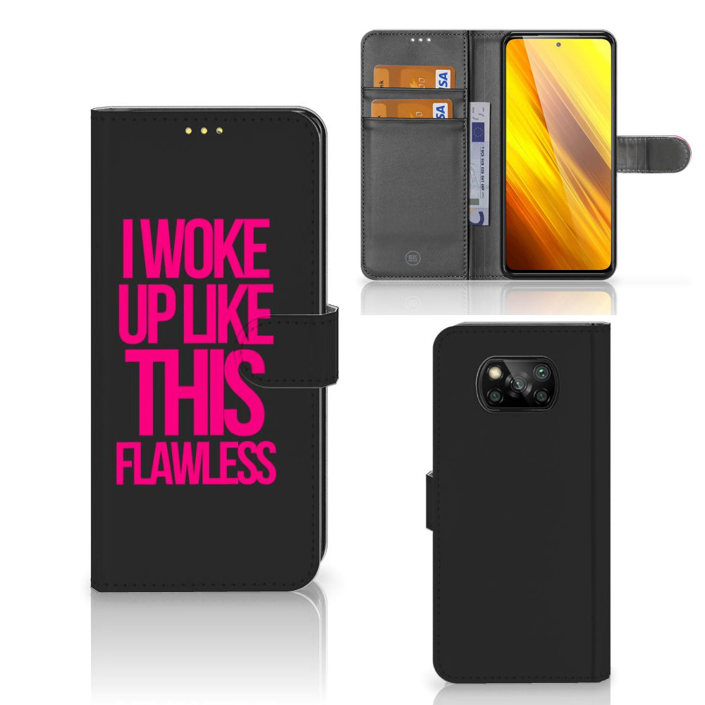 Xiaomi Poco X3 | Poco X3 Pro Hoesje met naam Woke Up - Origineel Cadeau Zelf Maken