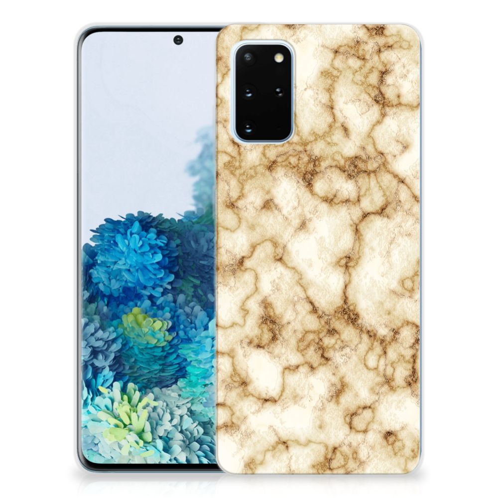 Samsung Galaxy S20 Plus TPU Siliconen Hoesje Marmer Goud B2C Telecom
