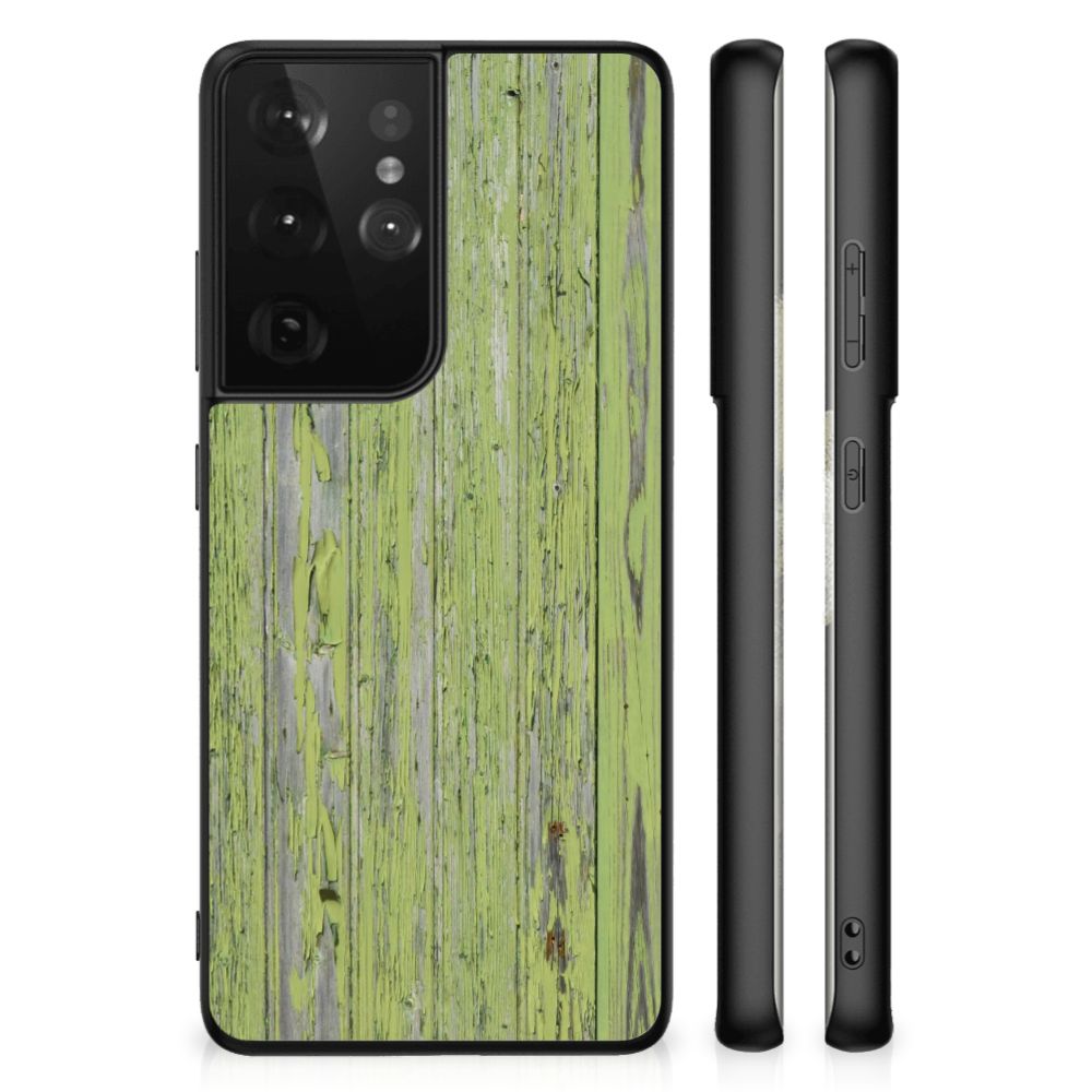 Samsung Galaxy S21 Ultra Houten Print Telefoonhoesje Green Wood B2C Telecom
