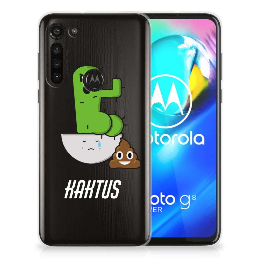 Motorola Moto G8 Power Telefoonhoesje met Naam Cactus Poo B2C Telecom