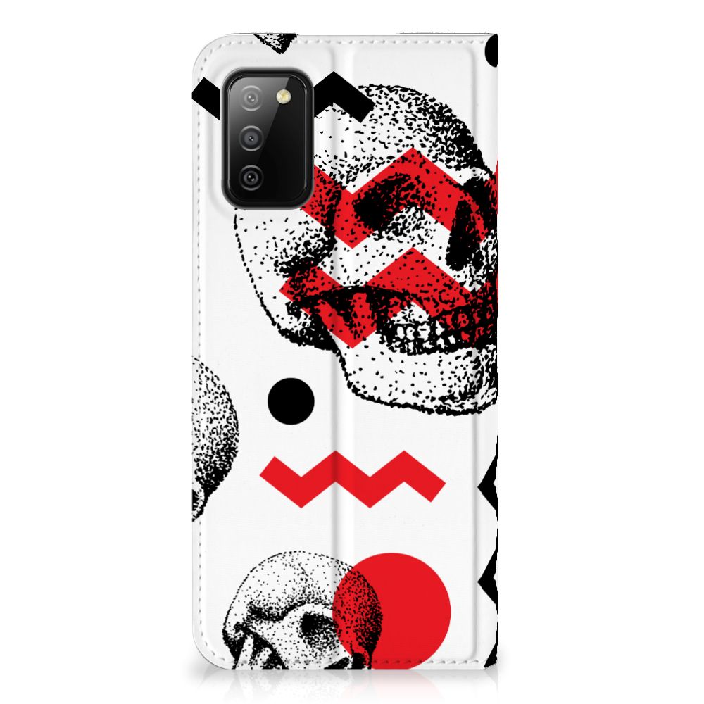 Mobiel BookCase Samsung Galaxy M02s | A02s Skull Red - B2C Telecom