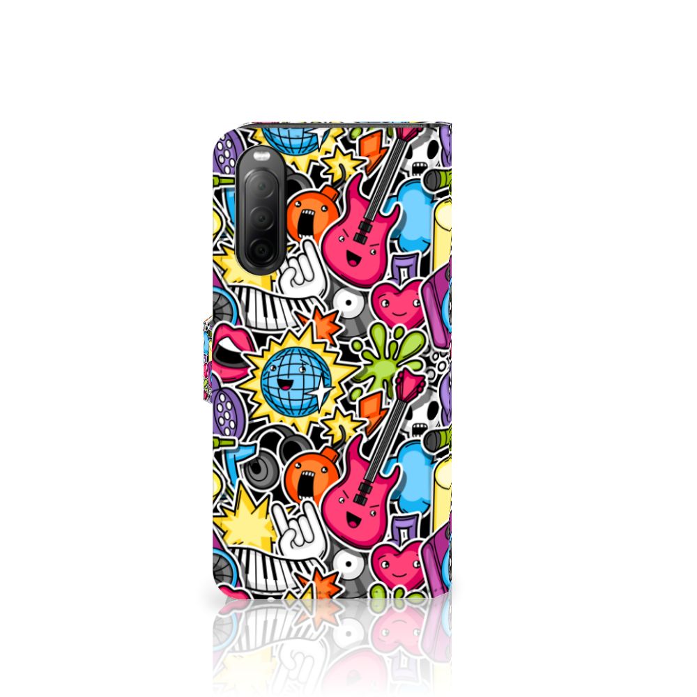 Sony Xperia 10 IV Wallet Case met Pasjes Punk Rock
