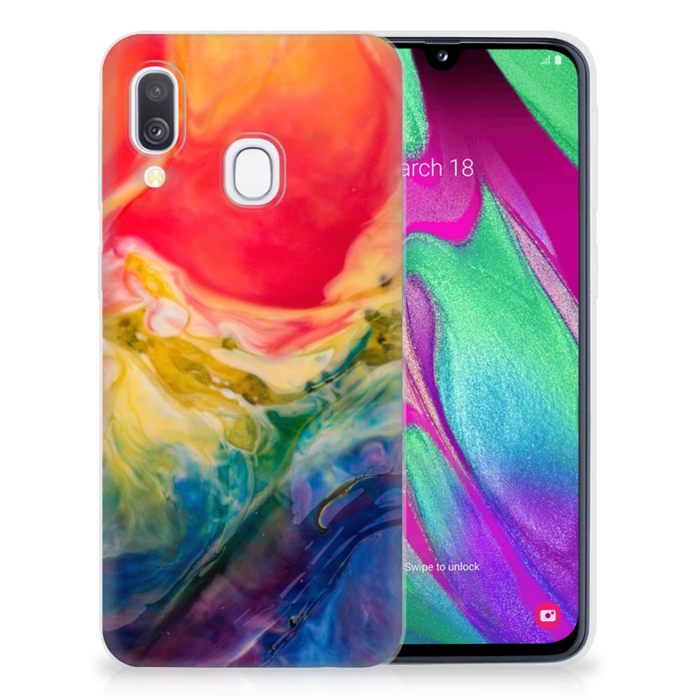 Hoesje maken Samsung Galaxy A40 Watercolor Dark