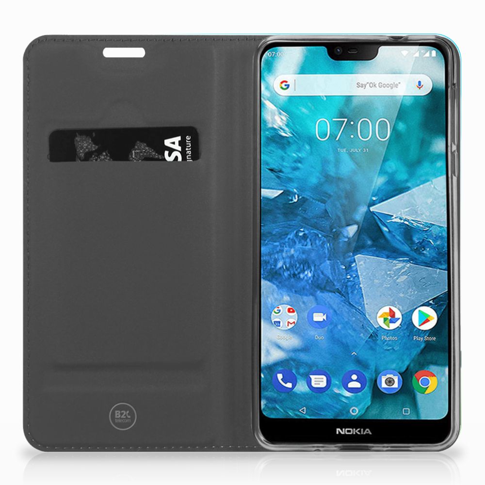 Nokia 7.1 (2018) Smart Cover Orchidee Blauw - Cadeau voor je Moeder