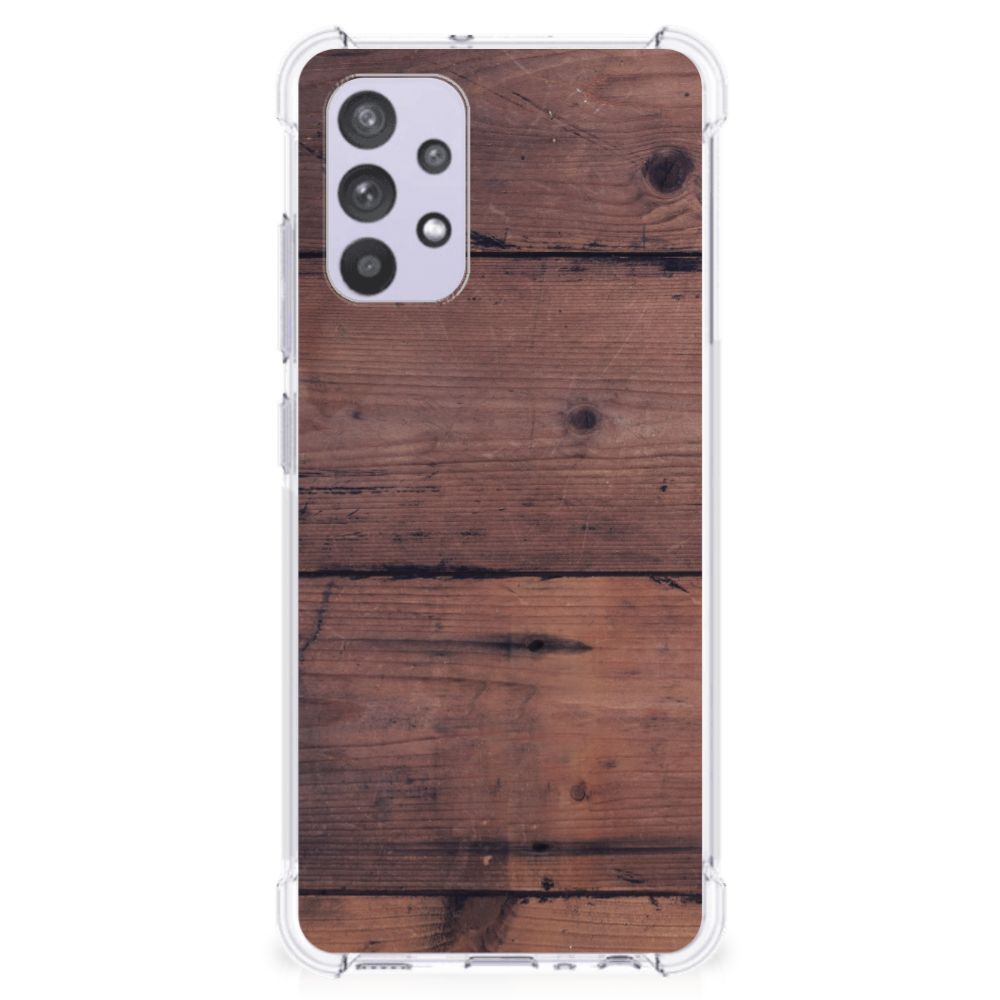 Samsung Galaxy A32 4G | A32 5G Enterprise Editie Stevig Telefoonhoesje Old Wood B2C Telecom